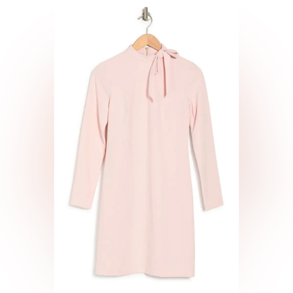 NWT Calvin Klein Long Sleeve Tie Neck Shift Dress in Blossom, Size 16, MSRP $134